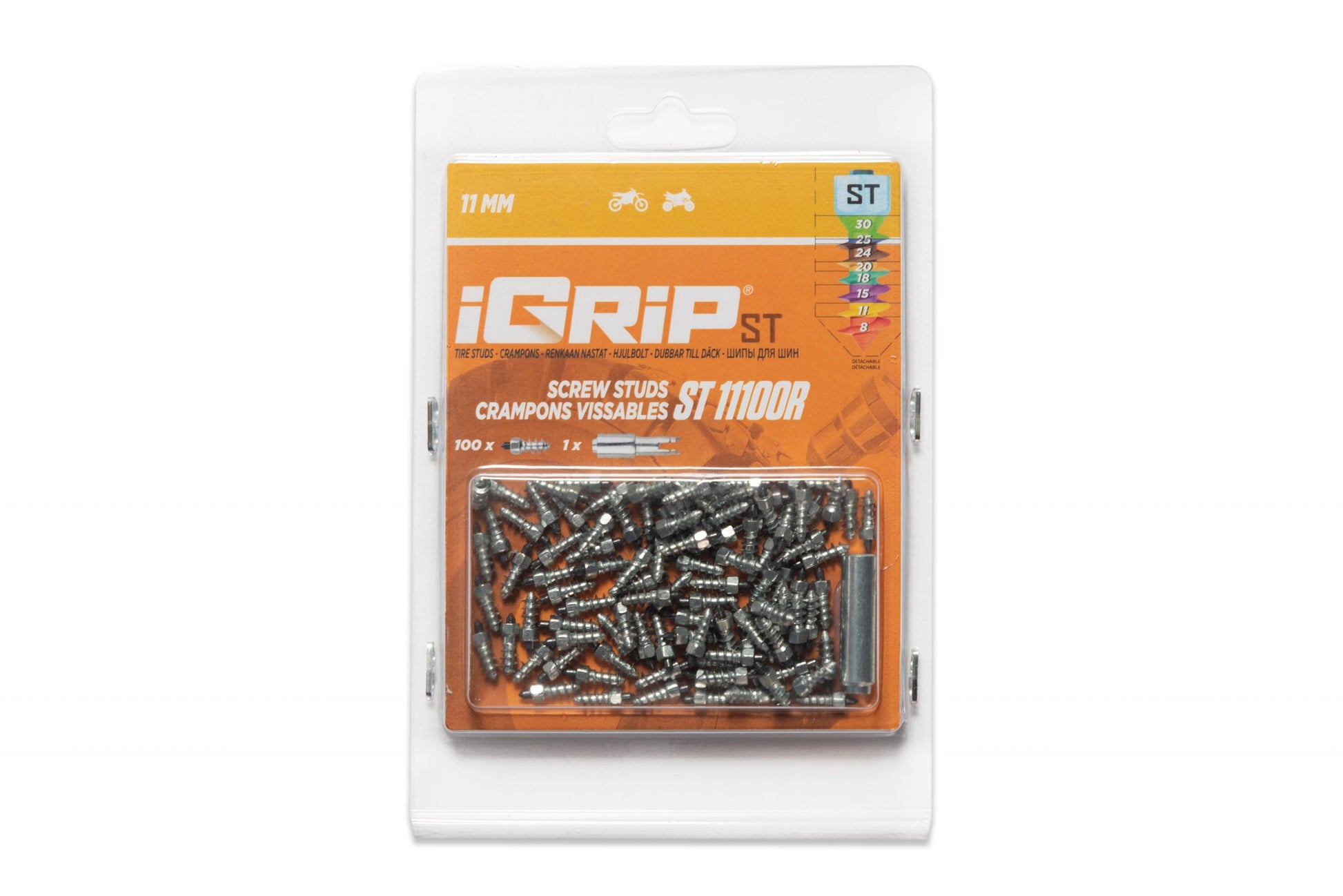 ST-11R iGrip standard racing studs providing precision traction and control on icy racing tracks
