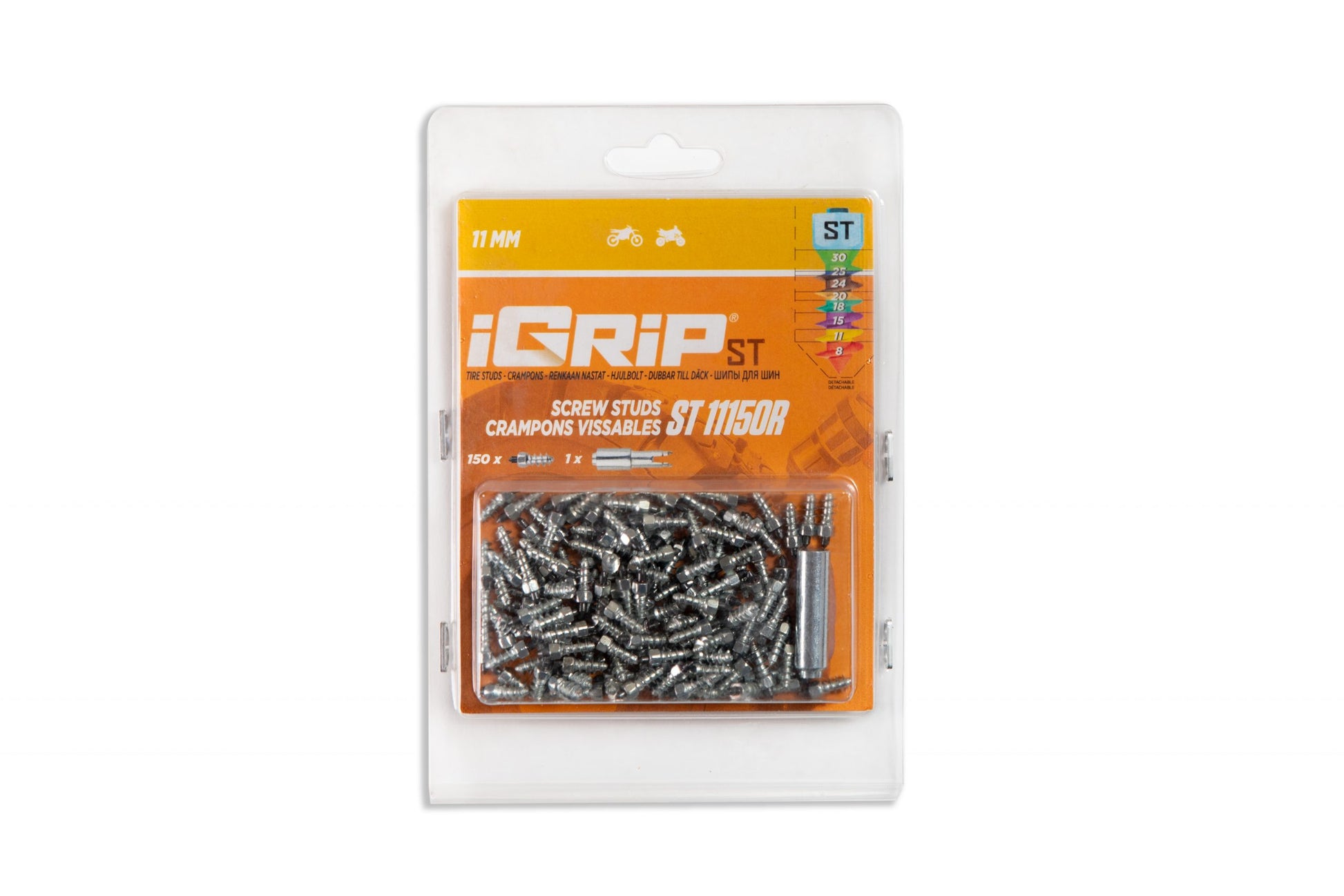 ST-11R iGrip standard racing studs providing precision traction and control on icy racing tracks